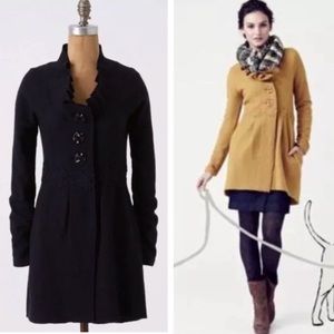 Anthropologie Charlie & Robin navy boiled wool XS